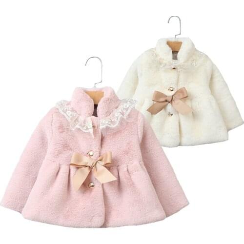 Toddler Winter keeping Warm Jacket For Girl Cute Fur Collar Thick Plush Lining Kids Windbreaker Coat Children Hooded Outerwear