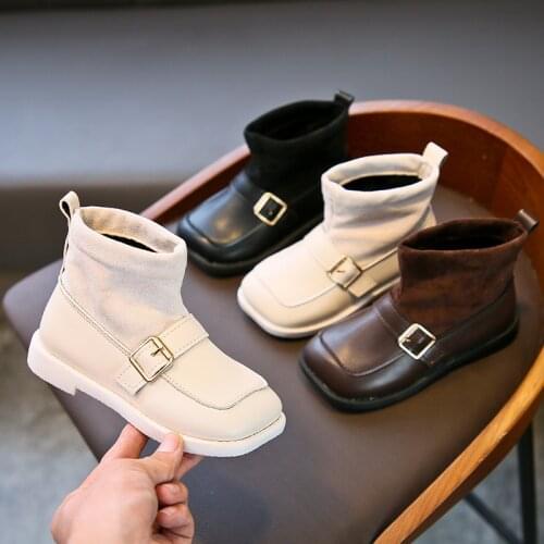 Children Martin Boots 2021 New Baby Short Boots Leather Boots Girls Casual Boots for Party Simple and Elegant Fashion Shoes Hot