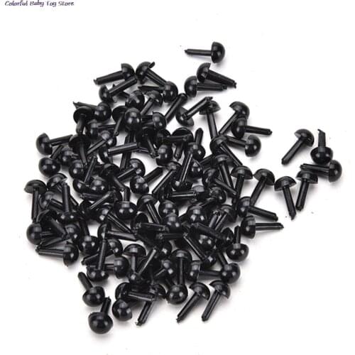 100 Pcs Black Plastic Animal Making Craft DIY Safety Eyes Toy For Teddy 3 mm/4 mm/5 mm/6 Mm Bear Doll Accessories