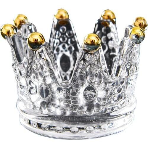 Crown Crystal Candlestick Candle Decoration Cup Crown Glass Candle Cup home living room table crystal glass candlesticks nordic