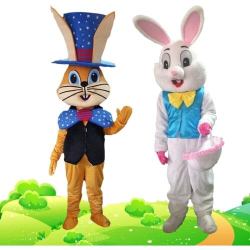 Cosplay Costumes Rabbit Mascot Costume Bugs Rabbit Hare Easter Adult Mascot Halloween Party Fancy Dress Mascot Costume