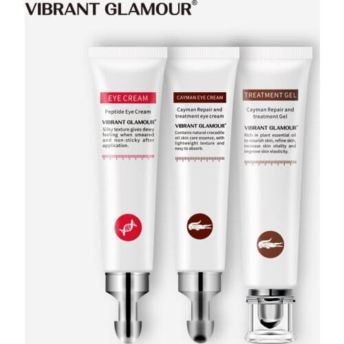 VIBRANT GLAMOUR Peptide Anti Wrinkle Eye Cream Crocodile Eye Cream Eye Care+Repair Scar Cream Fade Moisturizing Whitening