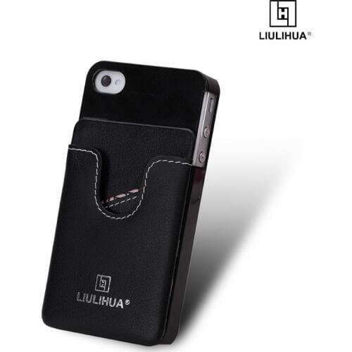 LIULIHUA Cheap Price 3m Sticky Smart Pocket Personalized Custom Designer Genuine Leather Card Holder Cell Phone Wallet Branded