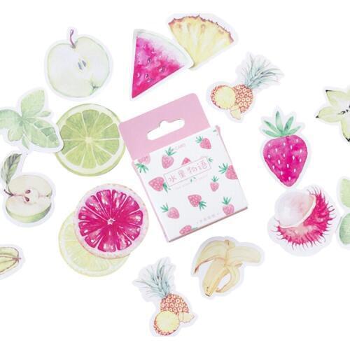 45 Pcs/pack Kawaii Pink Strawberry Sticker Cute Furits Mini Paper Sticker Decoration DIY Ablum Diary Scrapbooking Label Sticker