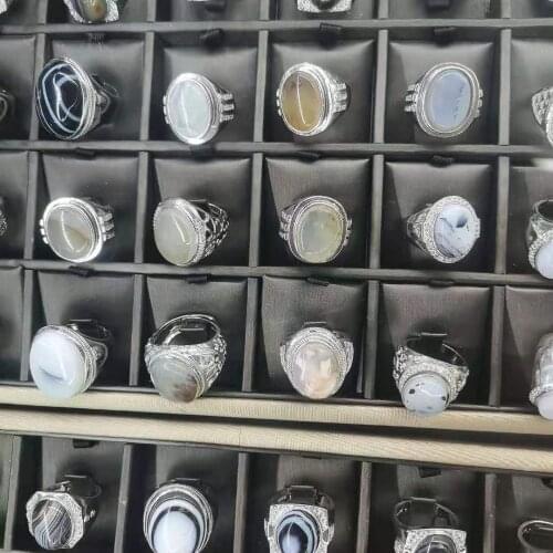 Bague homme Natural agate pierscionek aliança de namoro bijoux homme ring anillo hombre erkek yüzük uomo men jewelry pierscio