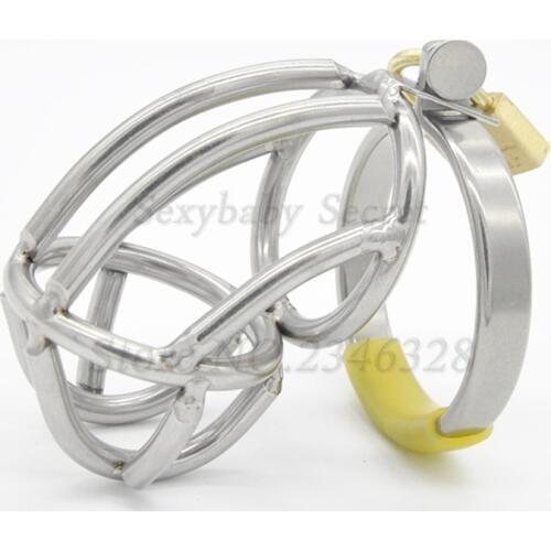 Stainless Steel Male Chastity Device with Padlock,Cock Rings,Penis Sleeve,Cock Cage,Chastity Belt,BDSM Sex Toy For Man Sex Shop