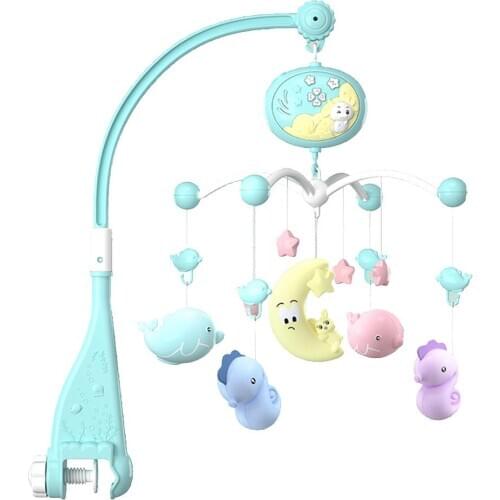 New Baby Car Bell Musical Crib Mobile With Timing Function Projector Remote Control And Lights Anti-skid Rotating Music Box