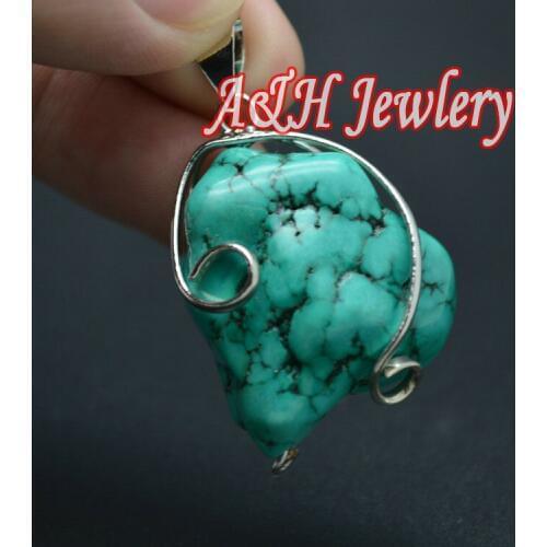 Natural Howlite Freedom Shape Fashion Women Wrapped Pendants For Jewelry Making Materials 10pc/lot