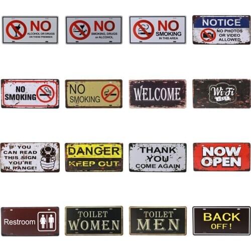 License Plate Store Garage Decor Man Cave Restrooms Tin Sign Vintage Road Guide Metal Sign Painting Plaques Poster 30X15CM C14