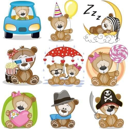 The New Kawaii Bear Applique Patches For Kids Clothes Diy Easy To Use Washable At Level Heat Transfer Iron On Adhesive Vinyl Pat