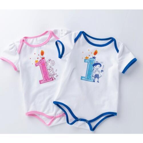 Newborn Baby Boy Girl Clothes Ropa Bebe Cotton Short Sleeve Jumpsuits For Birthday Children Toddler Bodysuits Kids Costume Gifts
