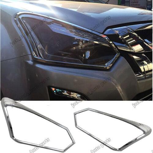 ABS Chrome Front Head Lamp Light Cover 2pcs/set Fit for Isuzu D-Max Holden 2016 2017