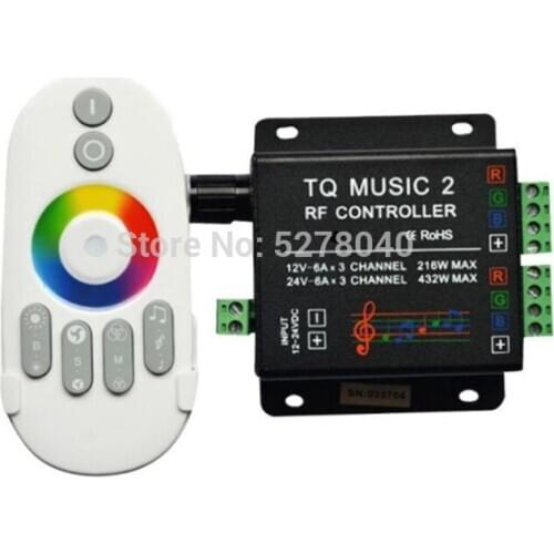Half touch RGB controller 12-24V Radio frequency dimmer Touch control remote control music 7 colour controller