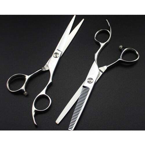 Professional japan 440c steel 6 '' Sliver hair scissors cutting barber makas haircut salon thinning shears hairdressing scissors