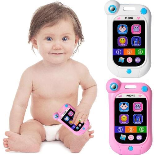 Besegad Funny Cute Simulation Musical Phone Toys with Stop-cry Mode for Baby Kids Children Birthday Christmas Gift