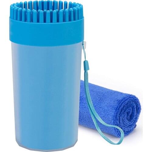 Dog Paw Washing Cup,2 in 1 Soft Silicone Pet Paw Cleaner Cup ,Portable Outdoor Brush Cup for Dog Cat Grooming with Muddy Paws