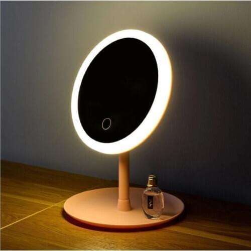 Led Light Makeup Mirror Storage LED Face Mirror Adjustable Touch Dimmer USB Led Vanity Mirror Table Desk Cosmetic Mirror