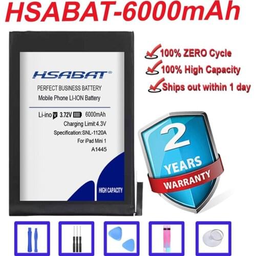Top Brand 100% New 6000mAh Battery for ipad mini 1 for iPadmini1 A1432 A1454 A1455 A1445 in stock