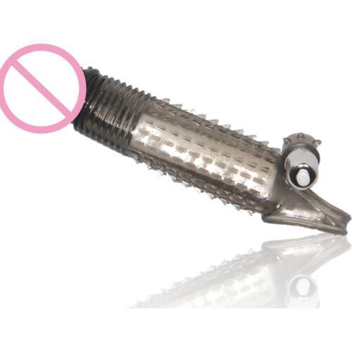 Triple vibrator extender penis sleeve,Man Reusable armor cock ring sheath ball loop clit massage delay condom sex toys for dildo