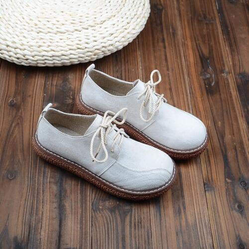 Mori Retro Flat Doll Shoes College Wind Big Head Shoes British Wind Womens Shoes Handmade Muffin Thick Sole Casual Single Shoes