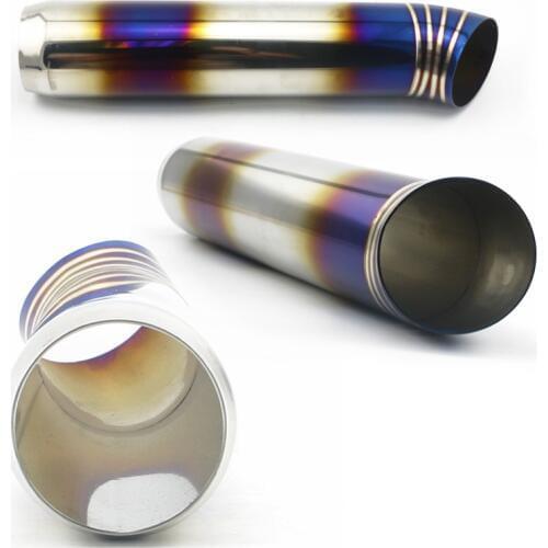 Universal Blue Burned Stainless Steel Car Exhaust Pipe Bracket Cover Muffler 76MM/67mm