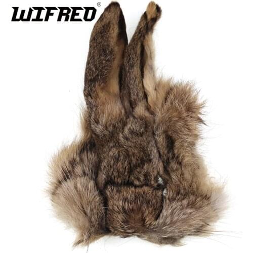 Wifreo 2pcs Hares Mask with Ears Fly Tying Fur Guard Hair for Dubbing on Hares Ear Nymphs Buggy Wets Trout Fly Materials