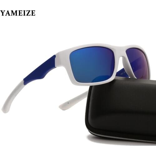 YAMEIZE Rectangle Polarized Sunglasses Men Mirror Driving Sun Glasses Brand Designer Driver Sunglasses Fishing Goggles UV400