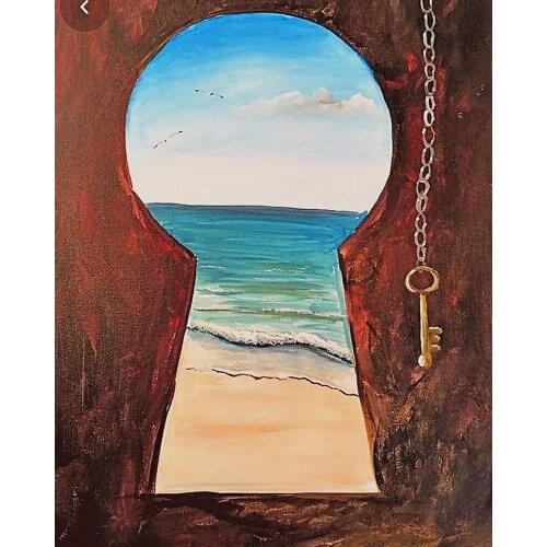 《Keyhole sea》 picture painting by numbers home decor birthday present quadros decorativos