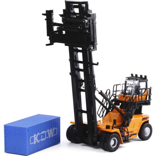 1/50 Alloy Forklift Model Container Empty Box Stacker Forklift Mechanical Model Boxed Engineering Vehicle Model Kids Toys Gifts