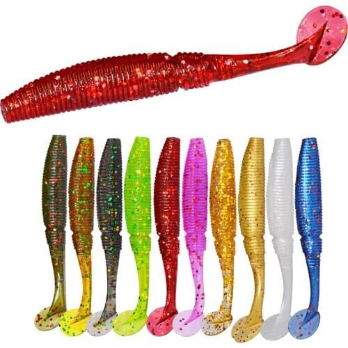 15Pcs/lot 5cm Soft Baits Shad Soft Lure for Fishing Lure Bait T-tail Easy Shiner Smell Pike Jigging Jig Carp Silicone Wobblers