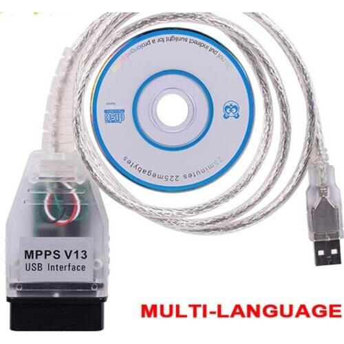 2020 Newst MPPS V13.02 V13 K CAN Flasher Chip Tuning ECU Programmer MPPS V13 OBD2 16Pin To USB Interface Auto Diagnostic Cable