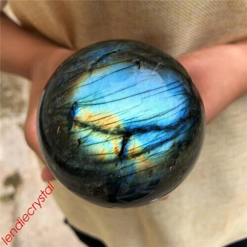 500g/1000g/1500g Natural rainbow feldspar sphere quartz crystal ball healing stone
