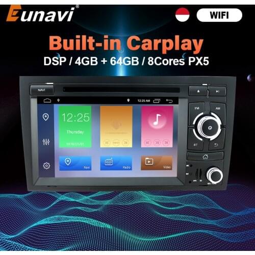 Eunavi 2 Din Android 10 Car DVD Player For Audi A4 S4 2002-2008 Multimedia Video Audio 7 inch Screen Navigation GPS 2Din Radio