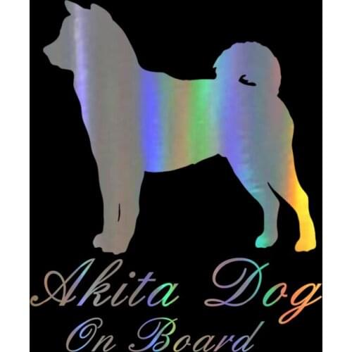 WaveHands Car Sticker 3D 18.1*15cm funny akita dog on board Decal 3D Sticker on Car Reflective rcycle Car Styling