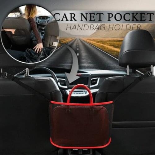 Car Net Pocket Handbag Holder Universal Multifunction Car Organizer Seat Gap Storage Mesh Pocket Dropshipping