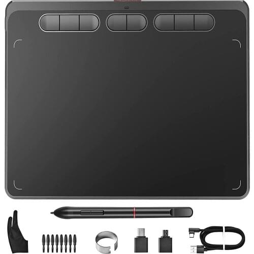 Digital Drawing Tablet, 9x5 inch Graphic Tablet with 8192 Levels 60° Tilt Range Battery, For Android Windows MAC 8 Shortcut Key