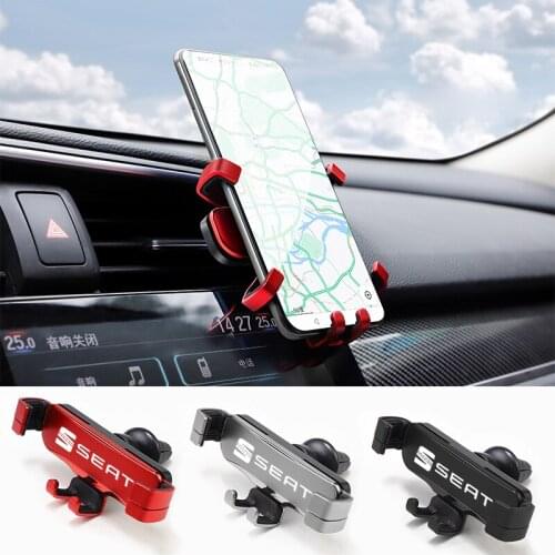 Zinc Alloy Car Styling Phone Holder Air Vent Mount Clip For Seat Ibiza 6J Leon Mk3 5F Ateca Formrentor E-Racer Cupra Exeo Arona