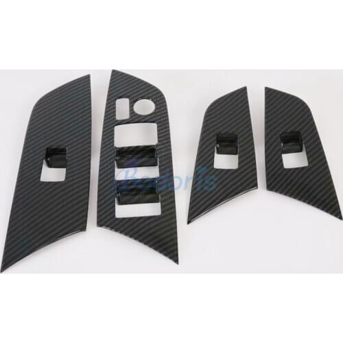For Toyota Prius 2019 2020 Carbon Fiber Color Interior Window Glass Lift Switch Cover Moulding Trim Car Styling Accessories
