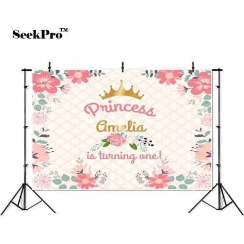Thin vinyl birthday party princess crown baby children photo Background Printed Professional indoor Photographic studio Backdrop
