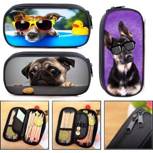French Bulldog Pet Dog Cosmetic Case Pencil Holder Boys Girls Funny Pencil Box Women Stationary Bags Puppy Kids School Supplies