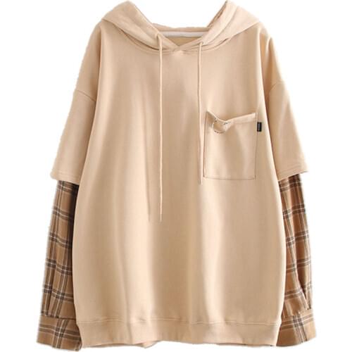 HOUZHOU Winter Sweatshirt Women Korean Style Hoodies Women Oversized Loose Tops Cotton Long Sleeve Sweatshirts Streetwear Hoody