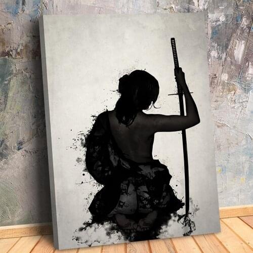 Canvas Painting Female Samurai Poster and Prints Wall Art Pictures for Living Room Home Decor No Frame