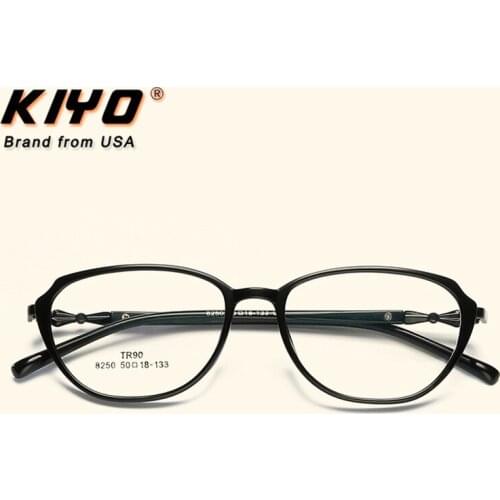 KIYO Brand 2020 New Women Men Fashion Optical Frame TR90 Eyeglasses Frames Oval Spectacles Glasses High Quality Eyewear 8250