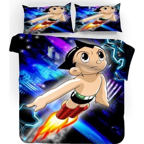 Anime Astroboys Tetsuwan Mighty Atoms 3D Printed Bedding Set Duvet Cover KING Queen Full Twin Size for Kids Boys Bedroom Decor