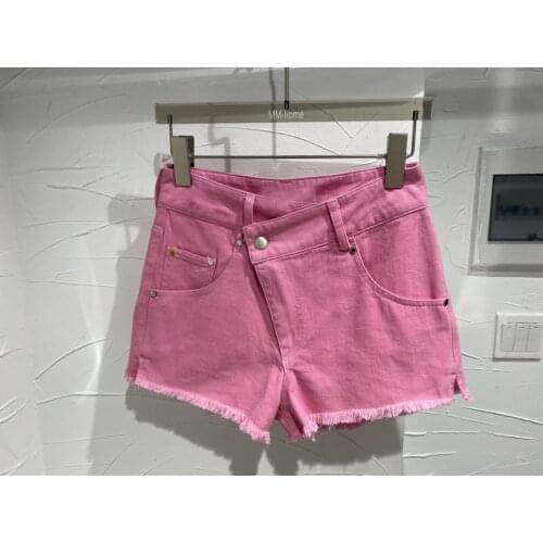 Summer Fashion 2021SS Women Pink Denim Shorts Pants For Ladies Ddxgz2 7.06