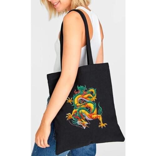 Cartoon Cute Package Foldable Shopping Bags White Harajuku Canvas Tote Bag Vintage Reusable Cloth Totes Handbag Shoulder Ulzzang