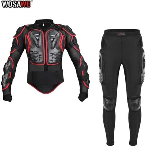 WOSAWE Motorcycle Armor Jacket Full Body Protection Jacket Motocross Downhill Racing Back Protector Hip Guard Pants mtb suit