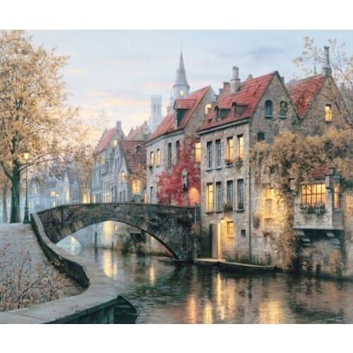 14/16/18/27/28 Top Quality Beautiful Counted Cross Stitch Kit Abstraction Beauty and Grape A8071 scenic Bridge