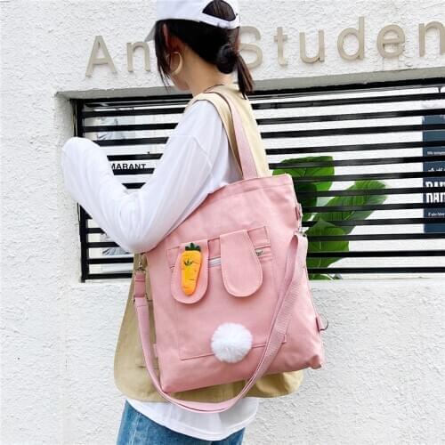 Rabbit Ears Shoulder Bag Korean Style School Student Large Capacity Bag Outdoor Travel Backpack Women Multifunction Shoulder Bag