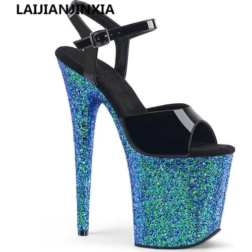 New Wedding Party Women Sexy Platform Sandal 20cm High Heel Party Dress sandals Dance Shoes Plus Size Lady Sandals